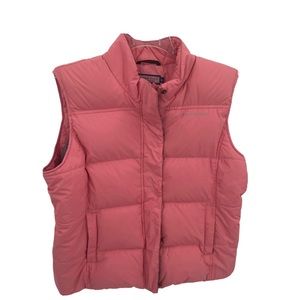 Vineyard Vines Womens Size XL Pink Whale Lined Goose Down Puffer Vest Zip/snap